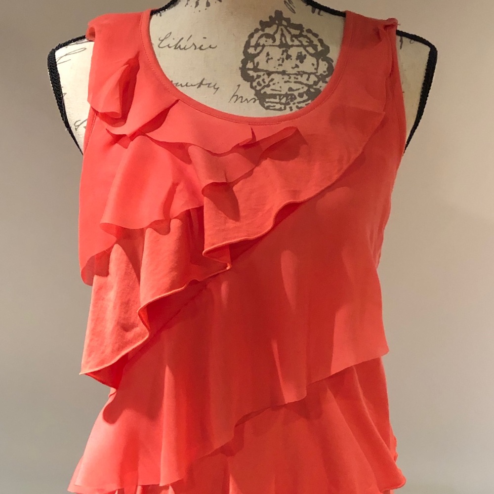 LOFT Mixed Media Ruffle Shell